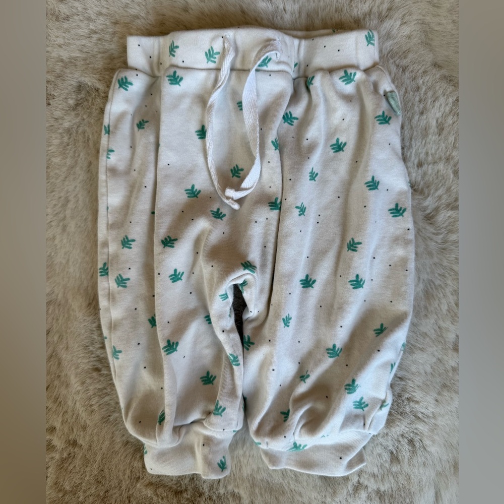 Finn+ Emma - Baby 🍃 White and Green Sweatpants